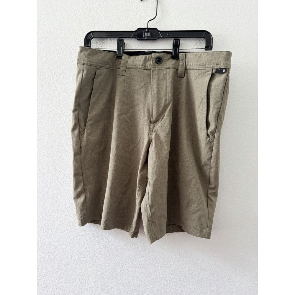 Volcom Frickin Hybrid Shorts Size 31 Chino Khaki Brown Boardshorts Swim Trunks